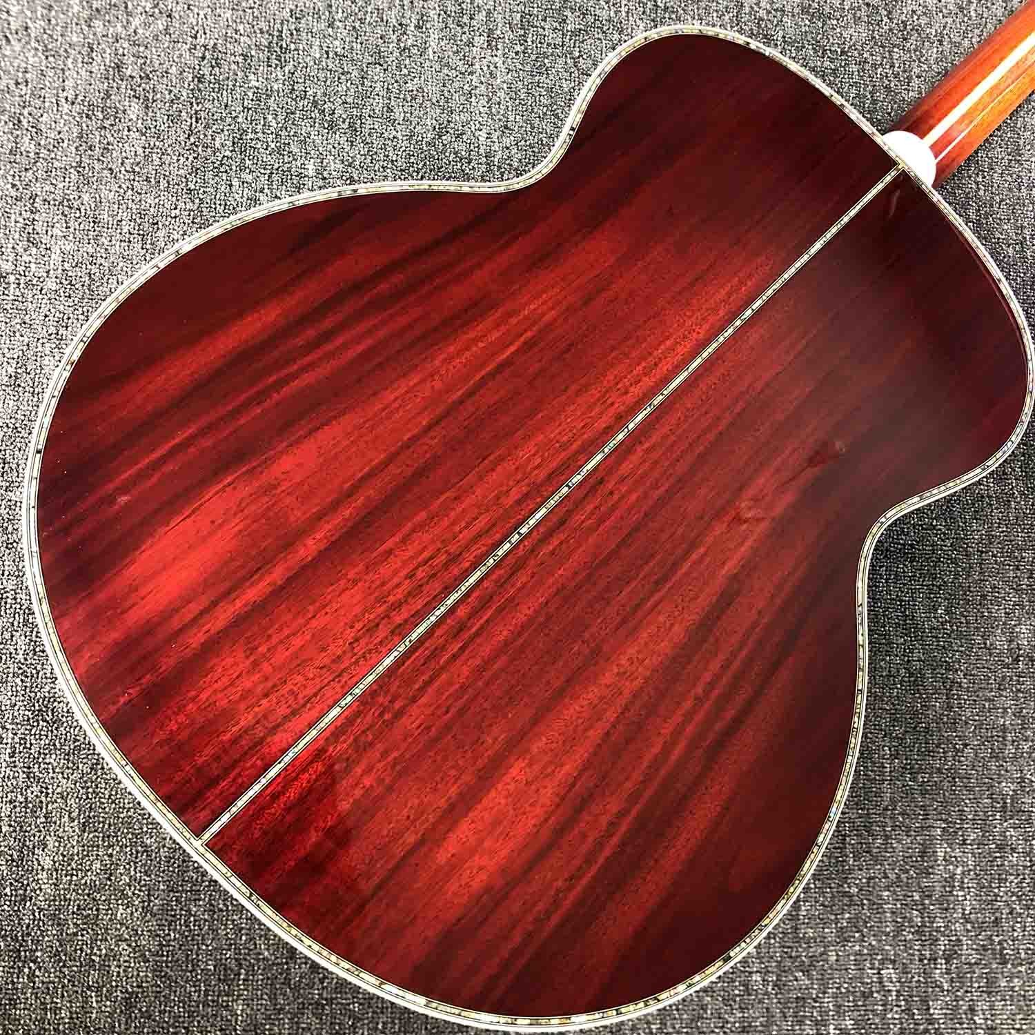 Custom AAAA All Solid KOA Wood 43 Inch Design Jumbo Body Acoustic Guitar Abalone Binding with Logo on Headstock is OK