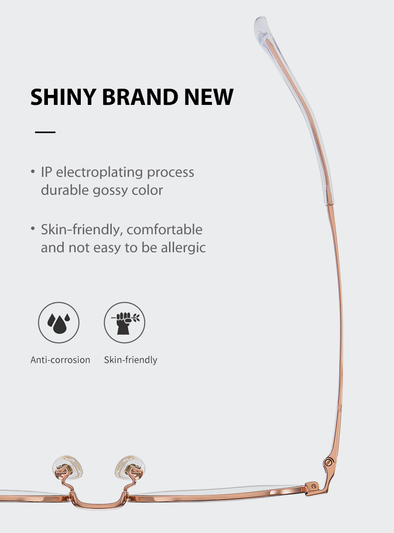 Round Titanium Frame Glasses Unisex Anti Radiation Anti Blue Light