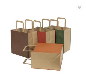 China CMYK Solid Color Plain Kraft Paper Gift Bags Eco Friendly Paper Bags 190gsm wholesale