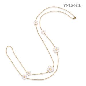 China 65CM Stainless Steel Layered Necklace Stacking Flower Pendant Necklace wholesale