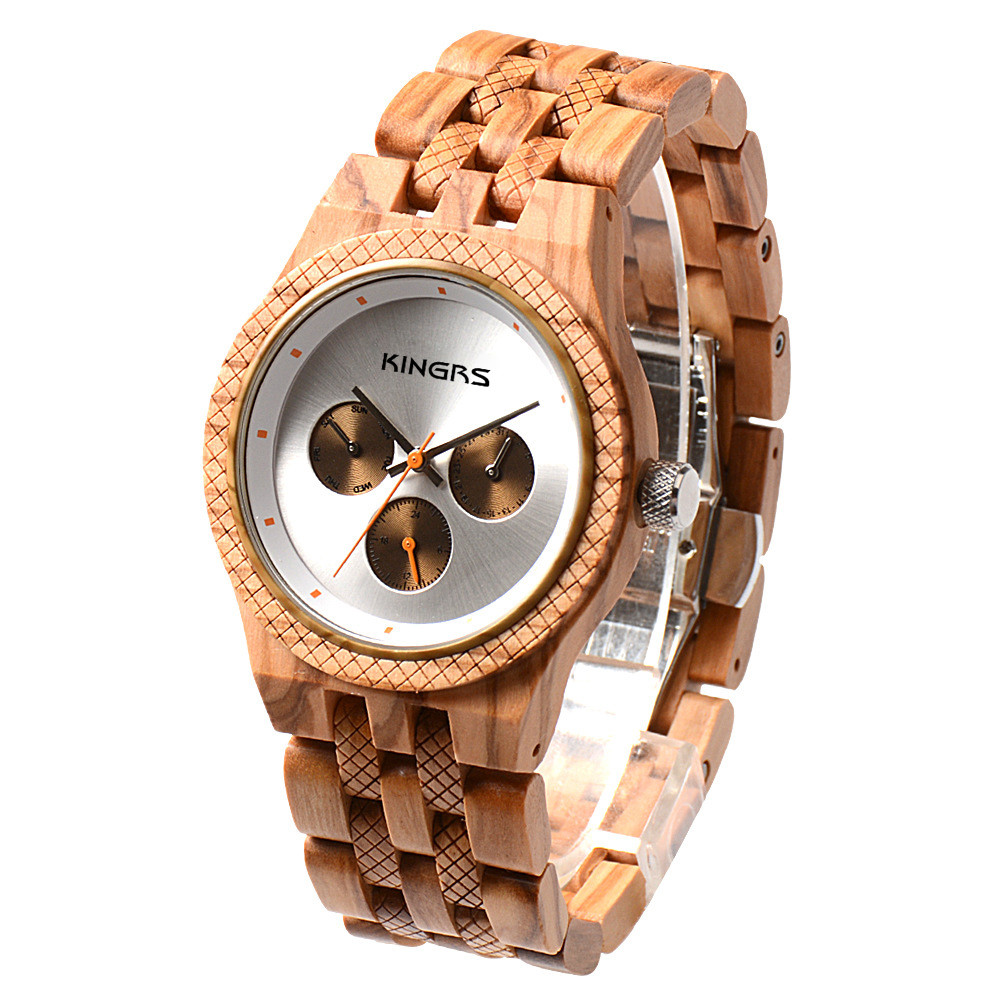 Fashion watches men luxury wrist natural wooden watches OEM watch ,Waterproof Multifunction Quartz Movement Men Watch