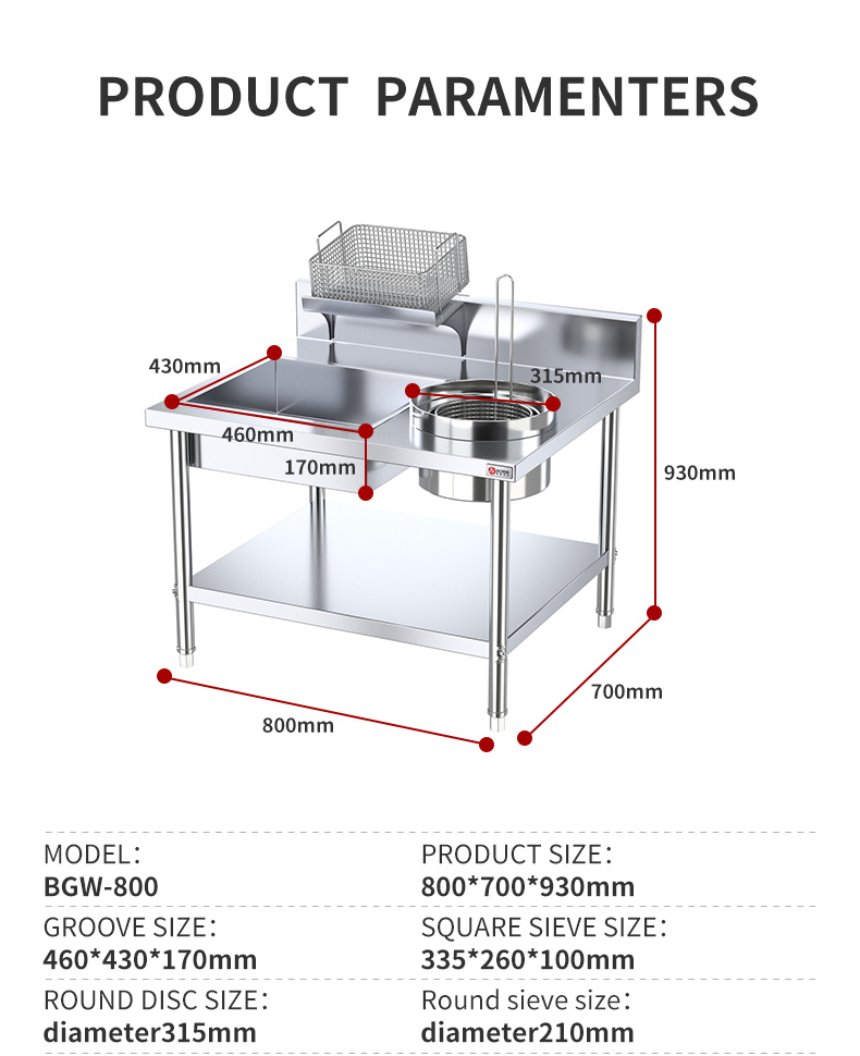 AM-WPT80 Stainless Steel Chicken/KFC or Meat/Bread Wrapping Table for Kitchen Ware