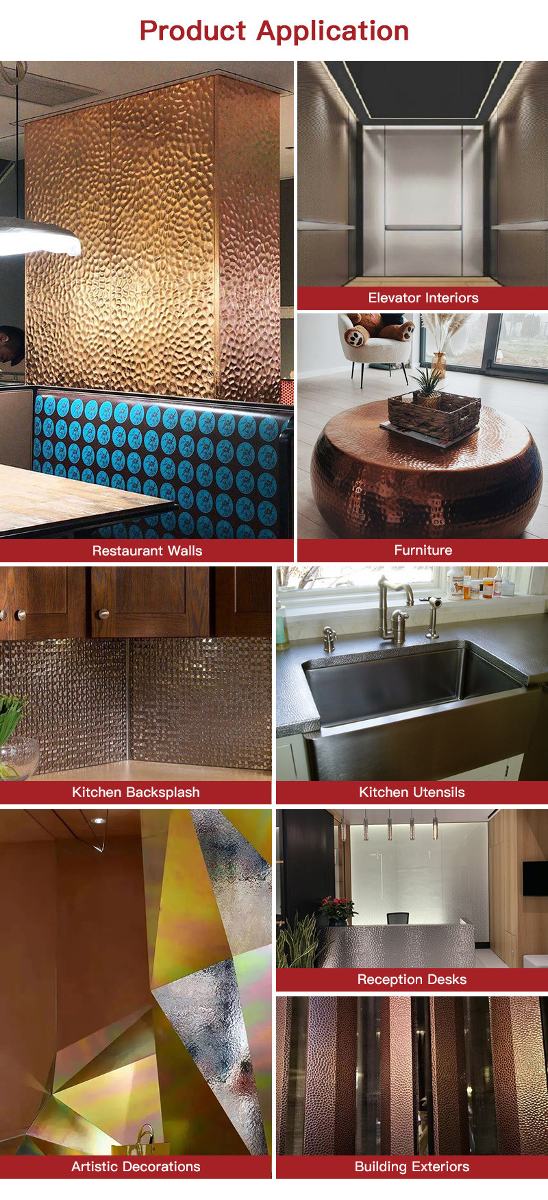 Customized Design Decorative Hammered Embossed Stainless Steel Sheet for Wall Panels and Ceiling Panels
