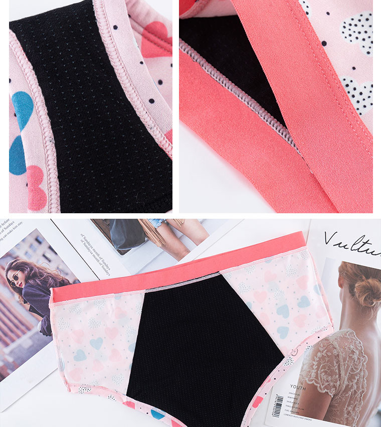 6x 3x Teen Period Underwear 9 Year Old Leak Proof 4 Layer Absorbent Cotton Crotch