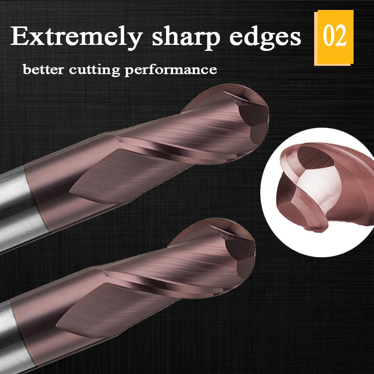CNC Tungsten Carbide End Mill 2mm 12mm 6mm 200 mm 6 Ballnose Ball Nose Milling Cutters