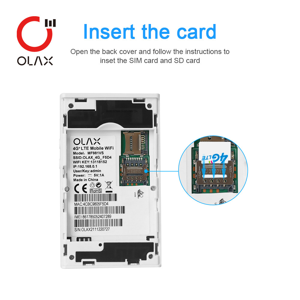 Lightweight OLAX MF981VS Portable Wifi Routers 4G Unlocked RoHS CE