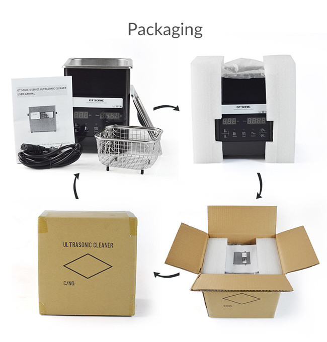 SS Lab Digital Ultrasonic Cleaner 2L Mini 3D Printer Heating Sonic Tank 1-99 Min Timer