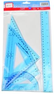 China clear plastic Geometric Ruler Set Art Stationery for students study wholesale