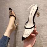6111-3 Korean Fashion Pointed Shallow Mouth Transparent High Heels Sexy