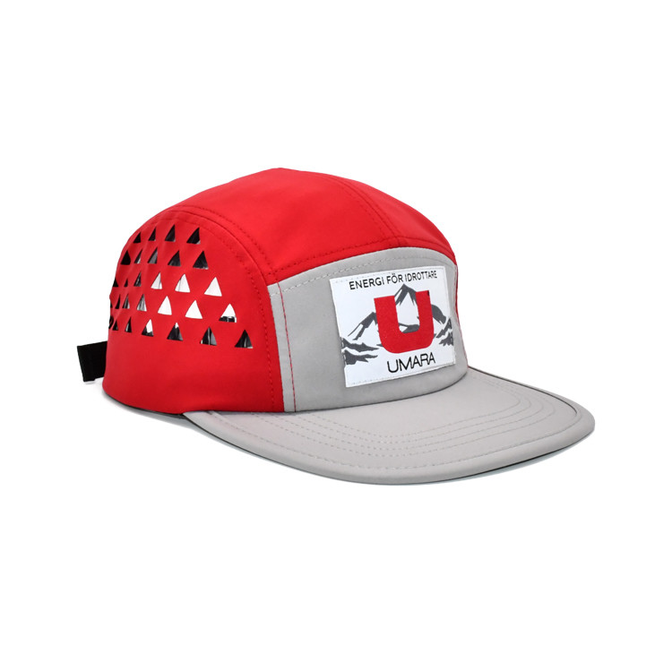 5 Panel Flat Brim Camper Hat With Linning For Outdoor Activities