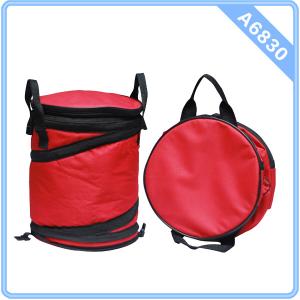 China HH-A6830 Red Folding Round Cooler Bag picnic soft cooler bag Thermos cooler bag wholesale
