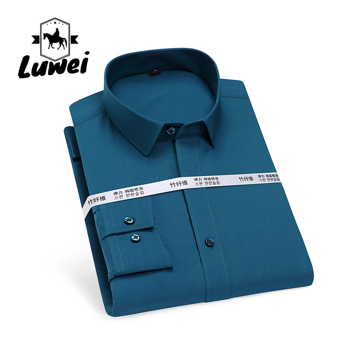 Men Long Sleeve Business Shirts Single Button Casual Plaid Striped Shirt