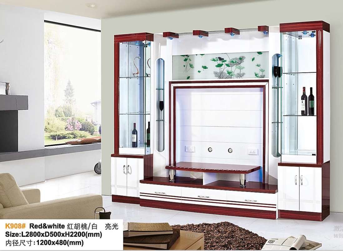 E1 MDF Board Automatic Lift White TV Lift Cabinet Hidden Pop Up Fireplace