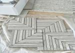 Whit Marble Mosaic Tile , marble mosic floor tile 10mm Thickness 302x302mm Sheet
