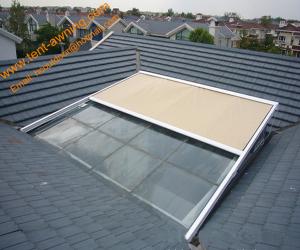 China Durable Glass Room Sunshade Aluminum Motorized Romote Control Skylight Awning Conservatory Roof wholesale