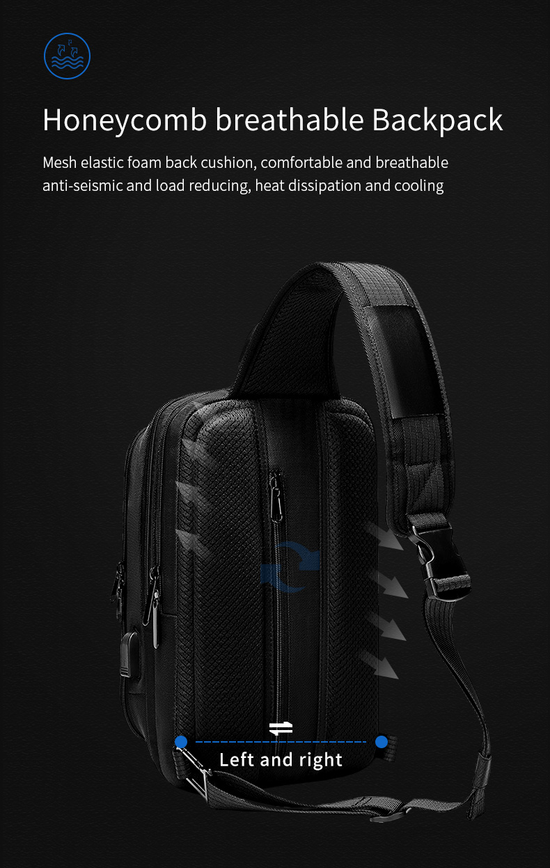 Fashionable Crossbody Mens Sling Bag Waterproof OEM/ODM Accepable