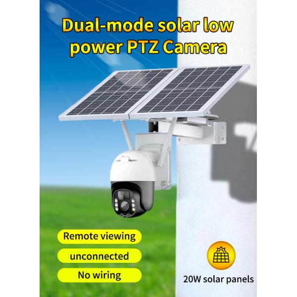 Wifi Tuya Smart Solar Camera 20Watt Outdoor Surveillance PTZ Camera With Solar Panels