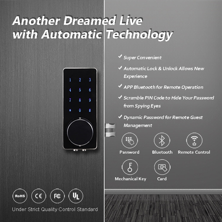 Remote Control Digital Mortise Lock , Custom Automatic Door Lock For Home