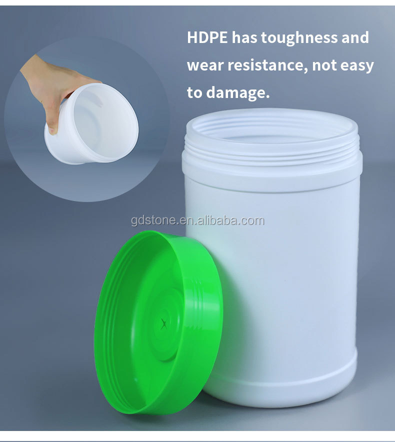 100% Virgin Material HDPE Plastic Wet Wipe Bucket 80 Pieces