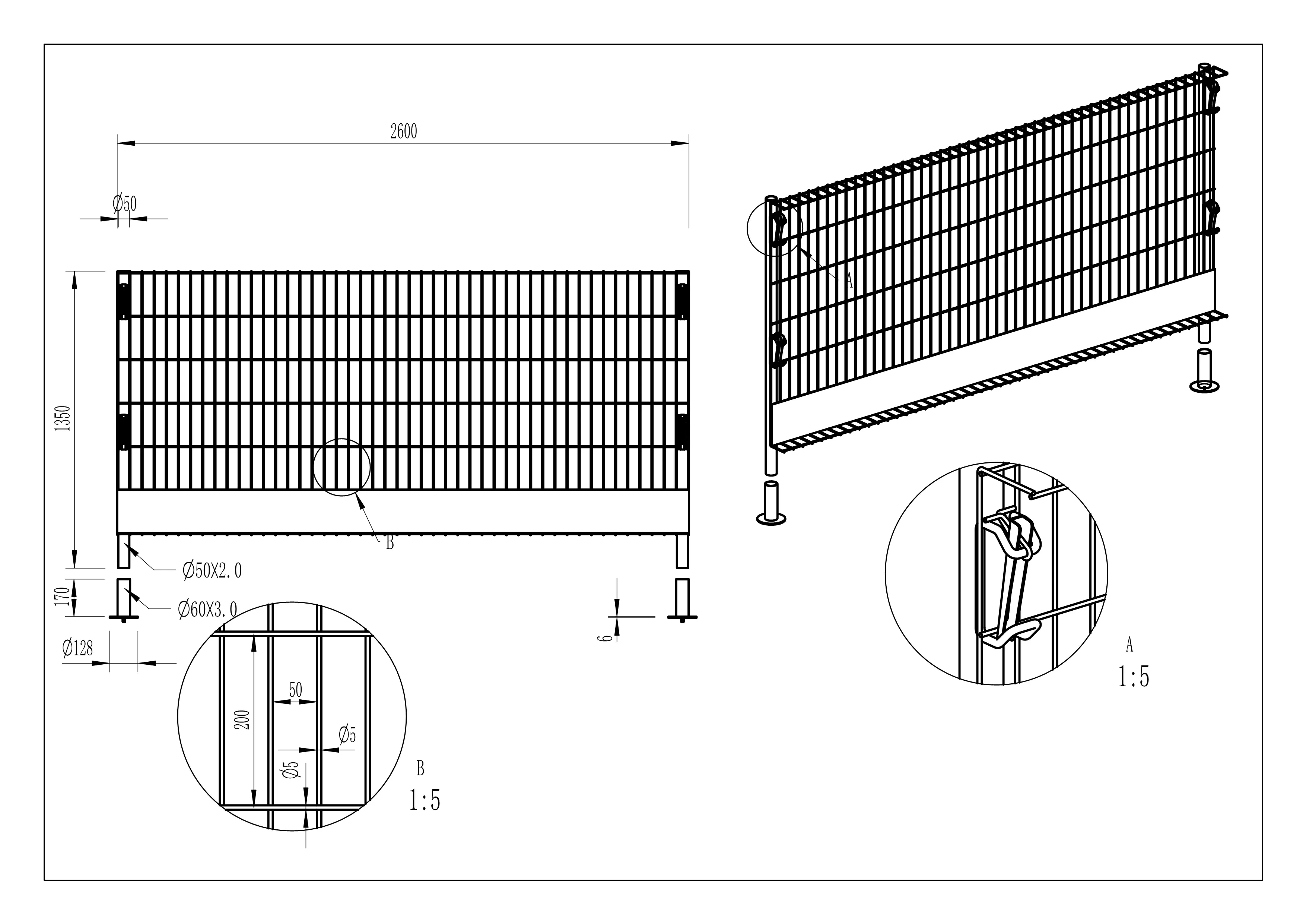 Rodent Proof Edge Protection Barriers Height 1150mm