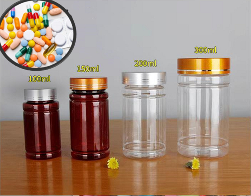 Pet Wide Mouth Empty 100cc 150cc 200cc Vitamin Capsule Supplements Pill Bottles Plastic Medicine Bottle