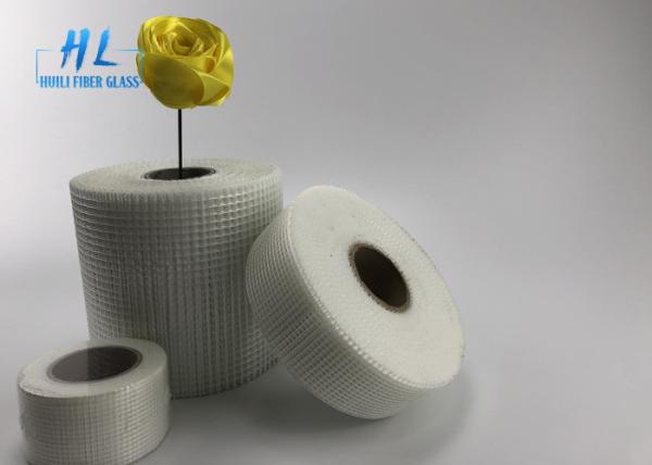 45mm * 90m White Color Self Adhesive Drywall Tape , Adhesive Fiberglass Mesh
