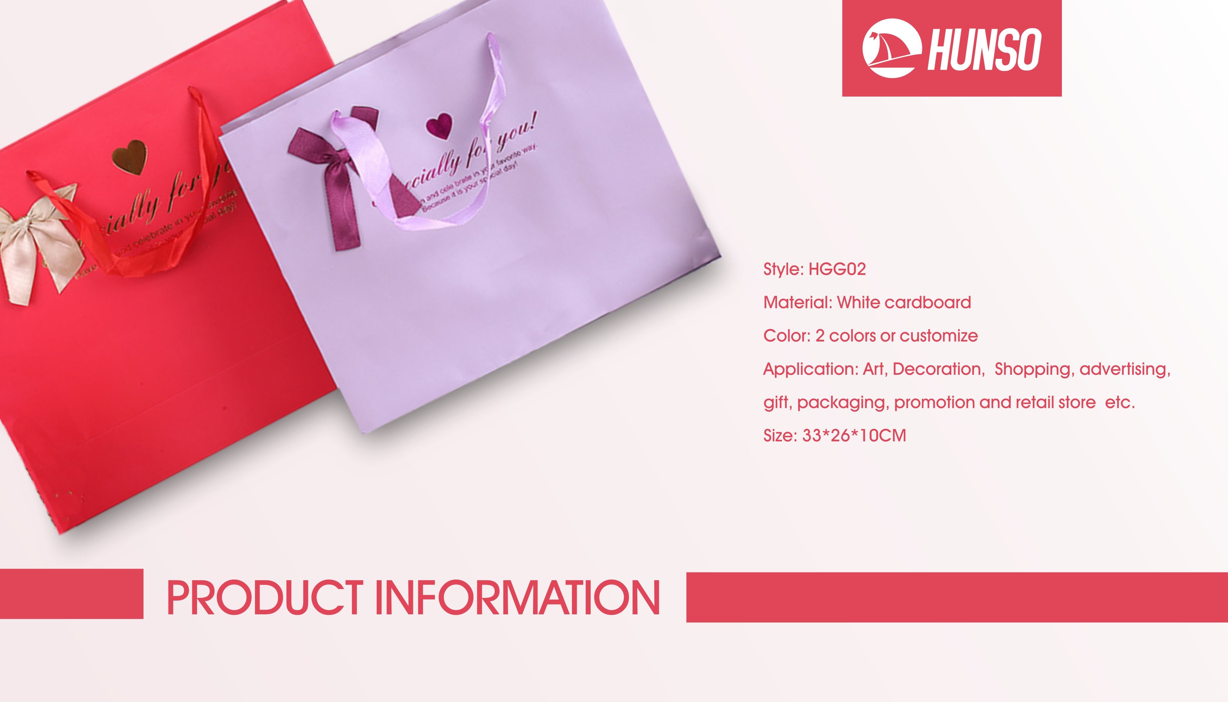 Wedding Shopping Gift Paper Bags 33X26X10CM White Cardboard Offset