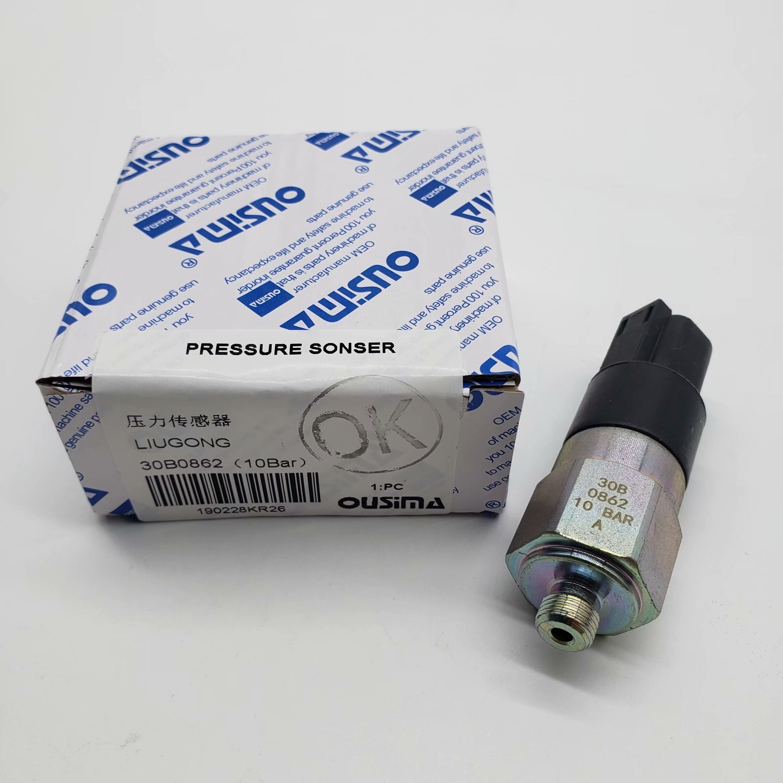 OUSIMA Pressure Sensor 30B0862(10 Bar) For Pressure Switch LIUGONG Excavator Part