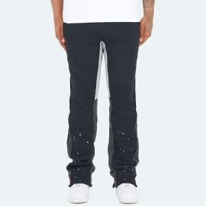 China Black Flared Sweatpants Mens Anti-Pilling Streetwear Vintage Flare Paint Spray Joggers Grey wholesale