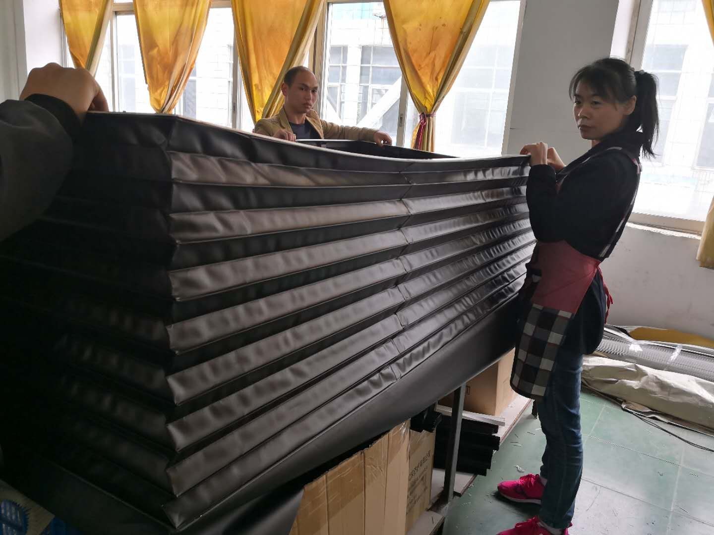 dust protective bellows made with metal frame +PVC +fiber cloth cover for car lifts hoist