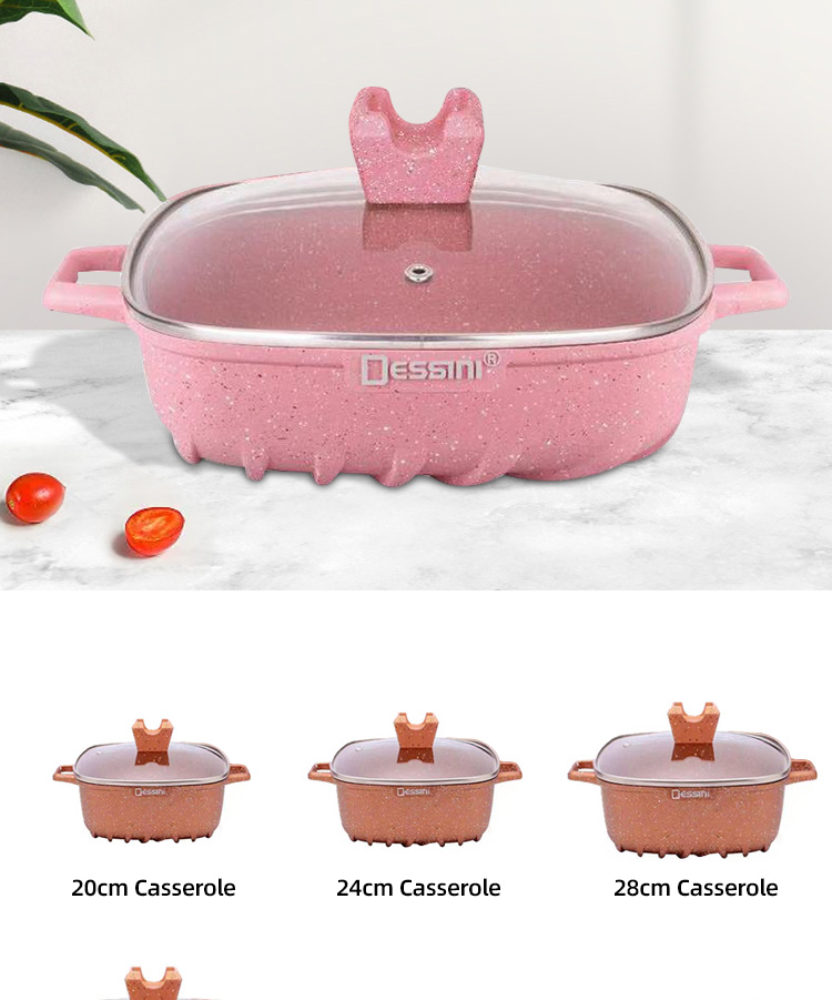 Brand New Design 22Pcs White Kitchen Ware Set Aluminum Nonstick Cookware Cooking Pot Sets