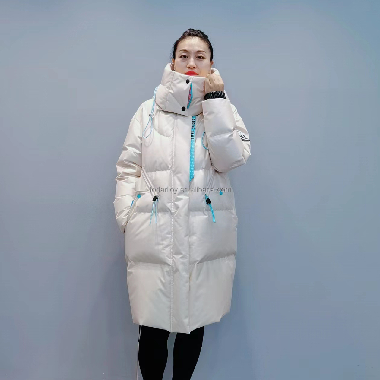 FODARLLOY F22534 Ladies Warm Hooded Cotton-padded Clothes Women Slim Long Winter Jackets Women Coats