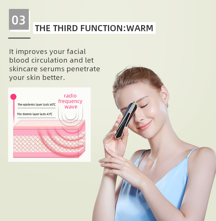 PSE 1000mAh Eye Beauty Massage Stick 90KHz SS316 DC5V