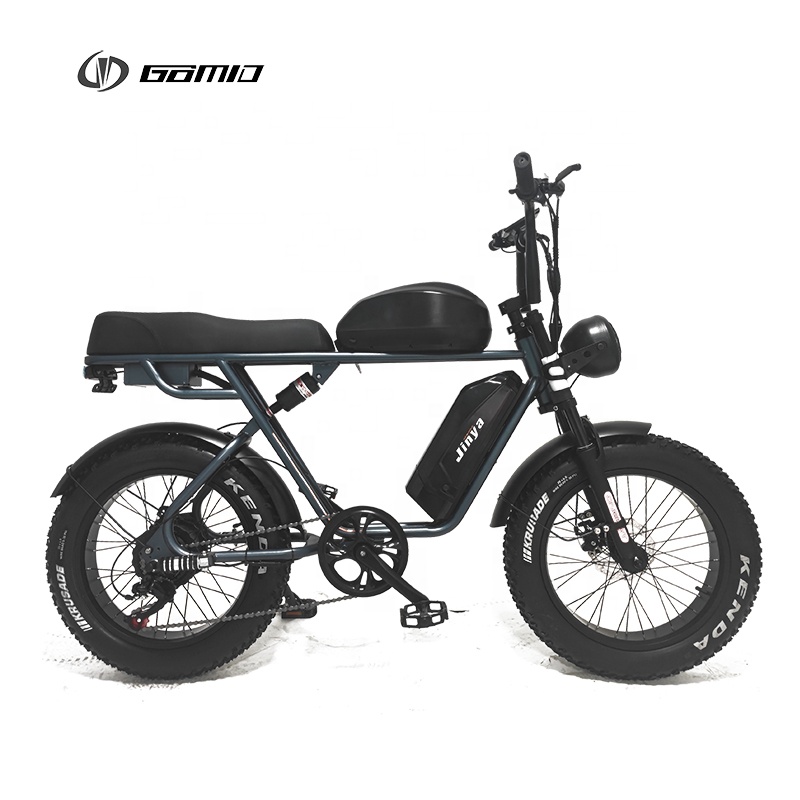 Electric Fat Tire Bike Full Suspension 33Ah Lithium Battery Retro eBike 1000W Hub Motor Bicycle with Steel Frame Material