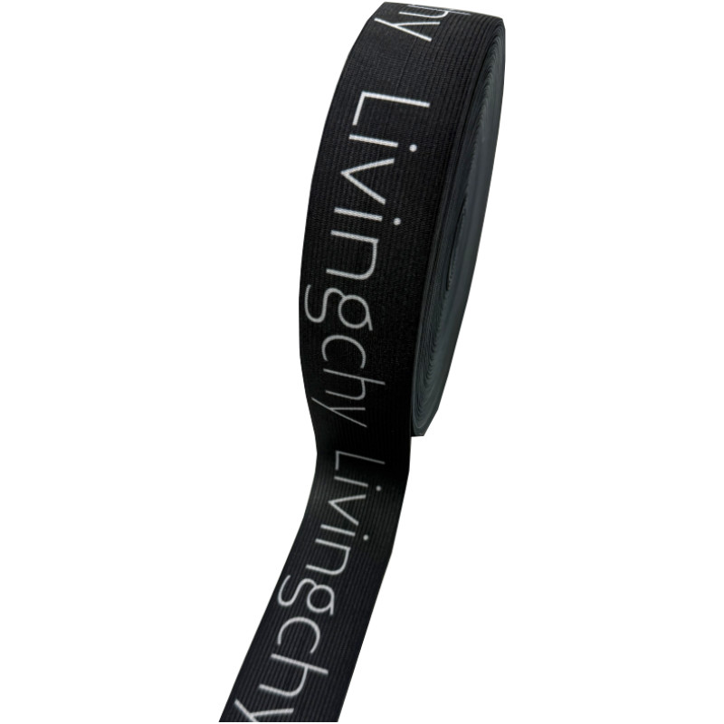 Printed Elastic Polyester Knitted Webbing With Custom Logo For Garment