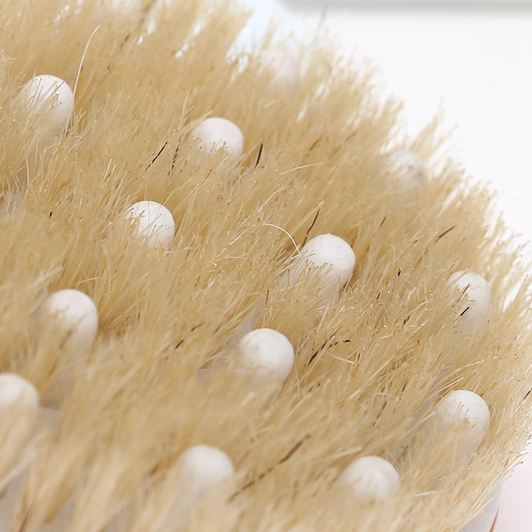 Natural Exfoliating Bristle Bath Brush Wooden Body Massage SPA Dry Brush