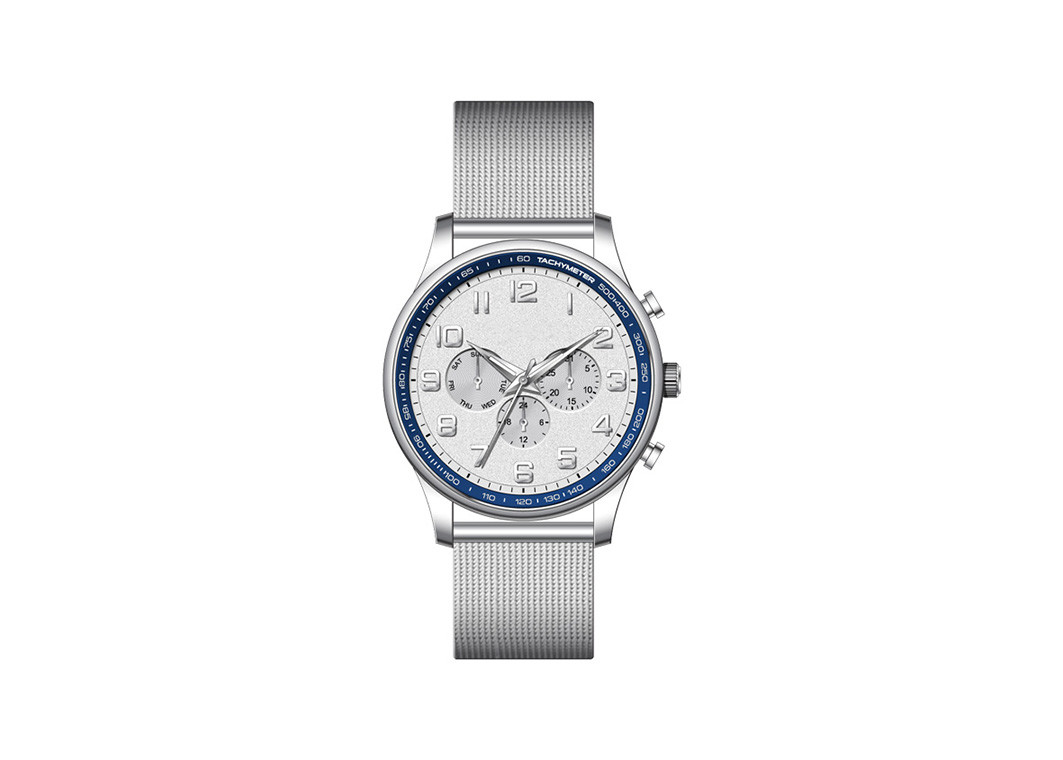 Mesh Band Quartz Stainless Steel Watch 50 Meter Water Resistant Screw Crown