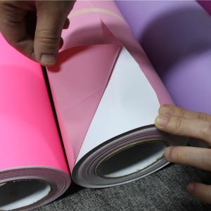 China 0.08mm Pink Self Adhesive Vinyl Sticker Advertisement Material For Cutting Plotter wholesale