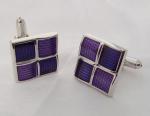 Hot Fashion Stainless Steel Purple Laser Engraving custom cufflinks ​