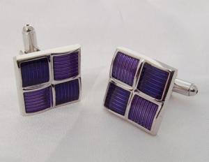 China Hot Fashion Stainless Steel Purple Laser Engraving custom cufflinks ​ wholesale