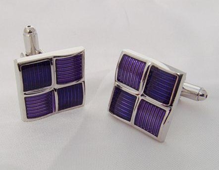 Hot Fashion Stainless Steel Purple Laser Engraving custom cufflinks ​