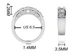 Round Cut White Gold Engagement Rings , 6pcs 4.1mm VS1 Real Diamond Wedding