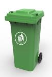 Outdoor 120L standing plastic dustbin garbage trash bins