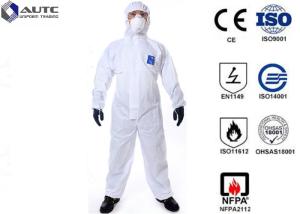 China Comfortable PPE Safety Wear , Chemical Protective Suit Breathable Optimum Fit wholesale