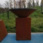 100cm Outdoor Cooking BBQ Corten Steel Fire Bowl Barbecue Grill