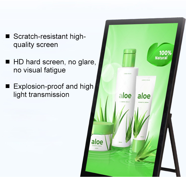 1080P 4K 2G DDR3 Floor Standing Digital Signage Aluminum Alloy Frame