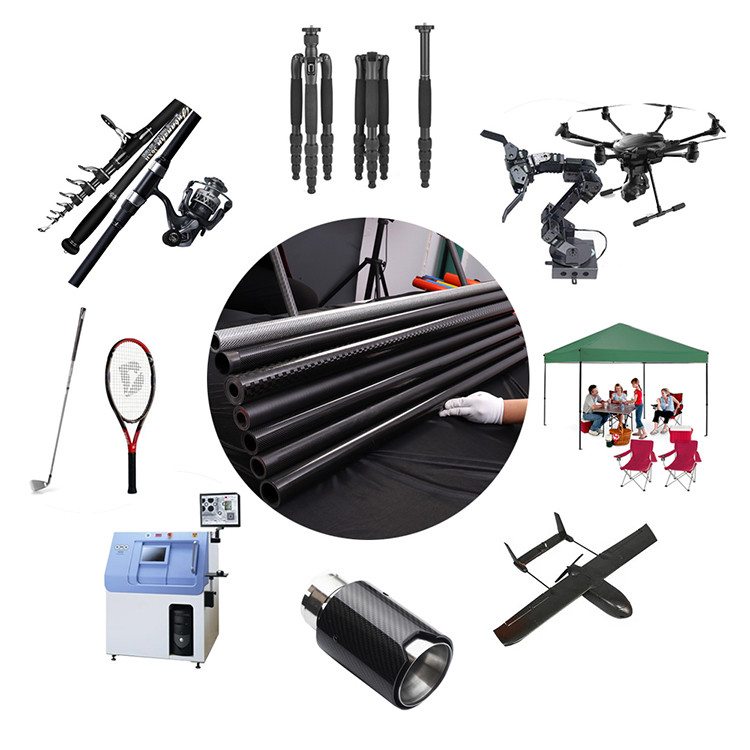 Plain Finish 3K Pure Carbon Fibre Tube For RC Planes