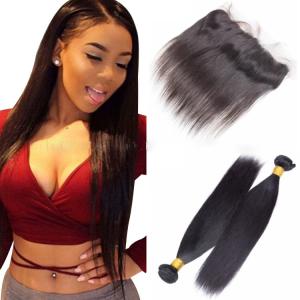 China 22'' Cambodian Virgin Hair Straight Bundles With Front No Shedding wholesale