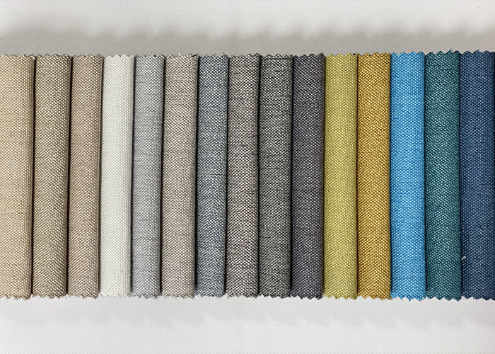 linen look sofa fabric upholstery fabric colorful polyester fabric for sofa small linen sofa