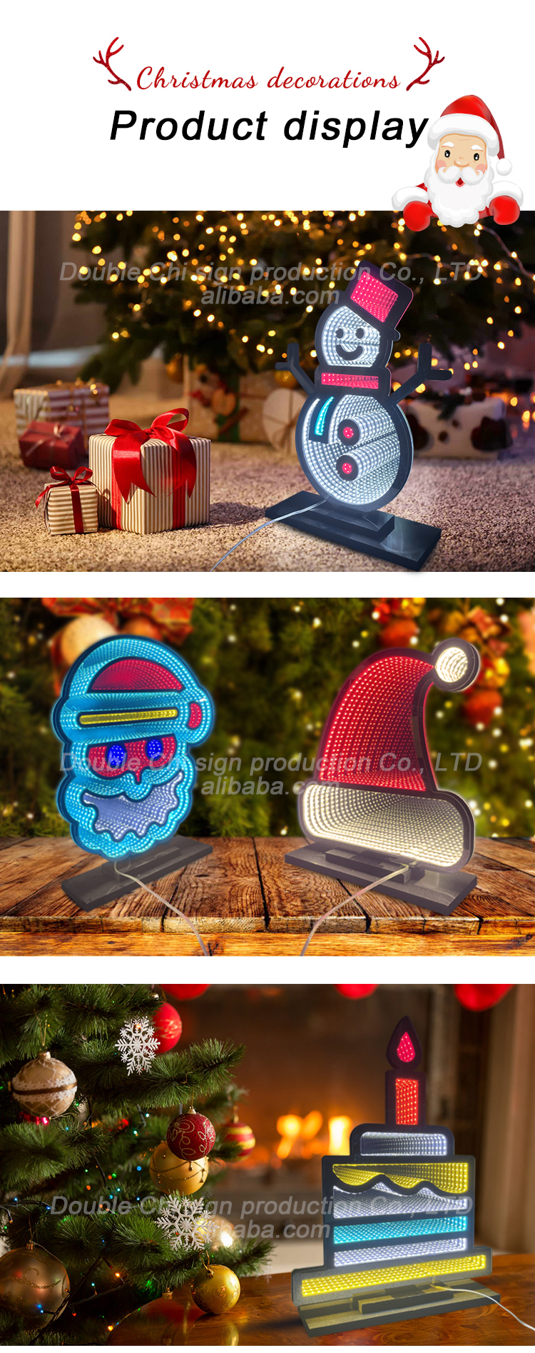 DC 12V LED Light Christmas Snow Globe Acrylic Magic Mirror Abyssal Infinite Mirror 's